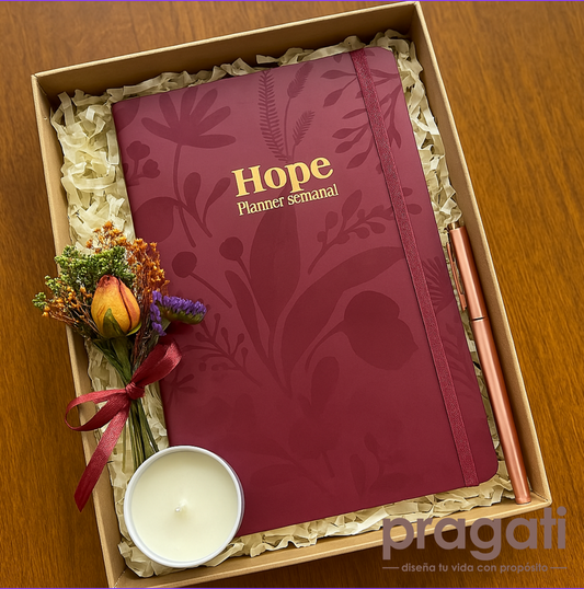 Gift Box dia de la madre - HOPE - Planner Semanal (sin fechas/año completo)